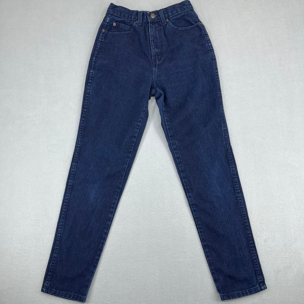 Jordache Womens Vintage High Rise Tapered Mom Jeans Blue Juniors Size 3/4